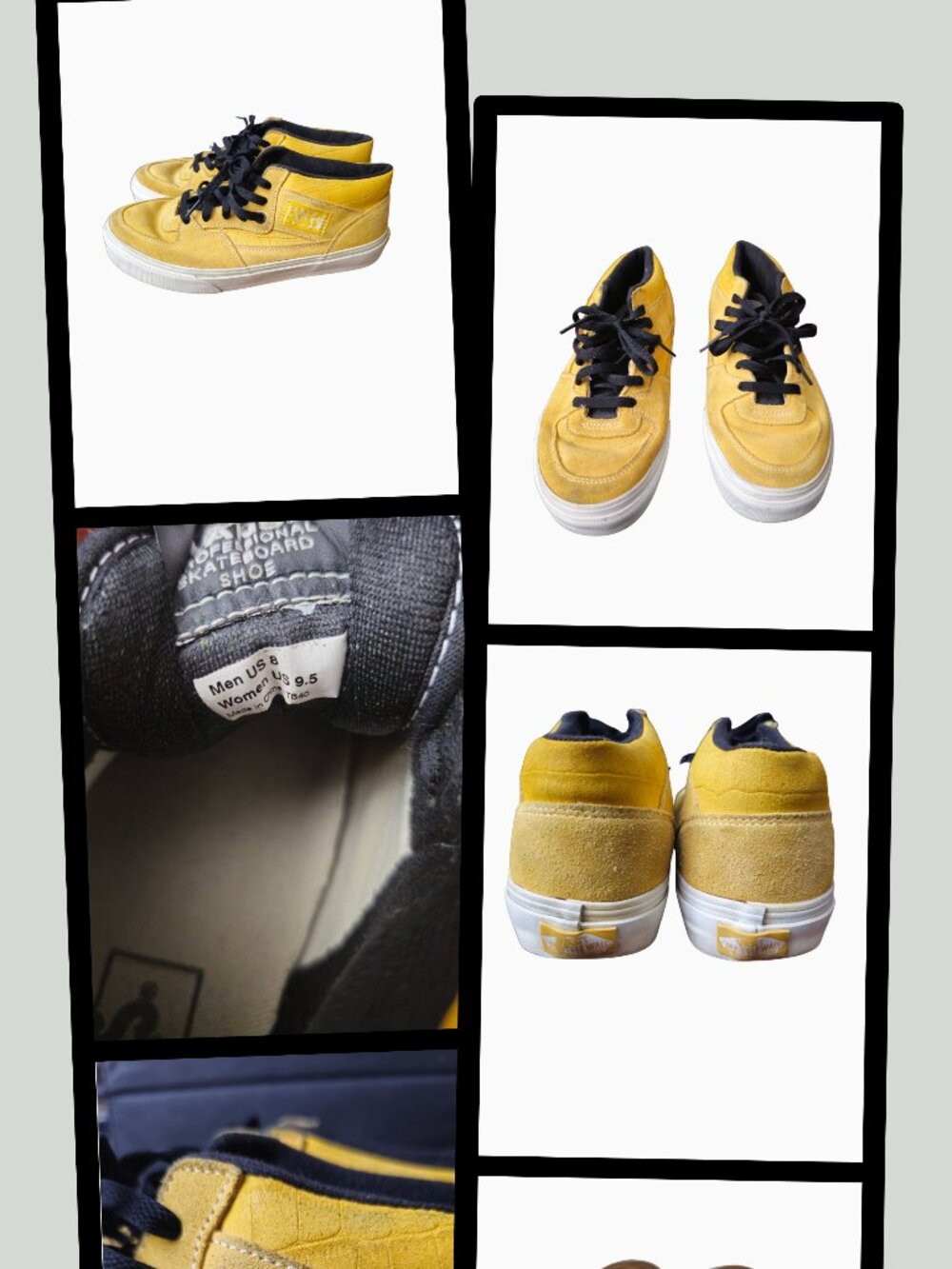VANS HALF CAB CROCODILE SUEDE MID-TOPS (SULPHUR YELLOW) • MEN'S 8 WOMEN'S 9.5